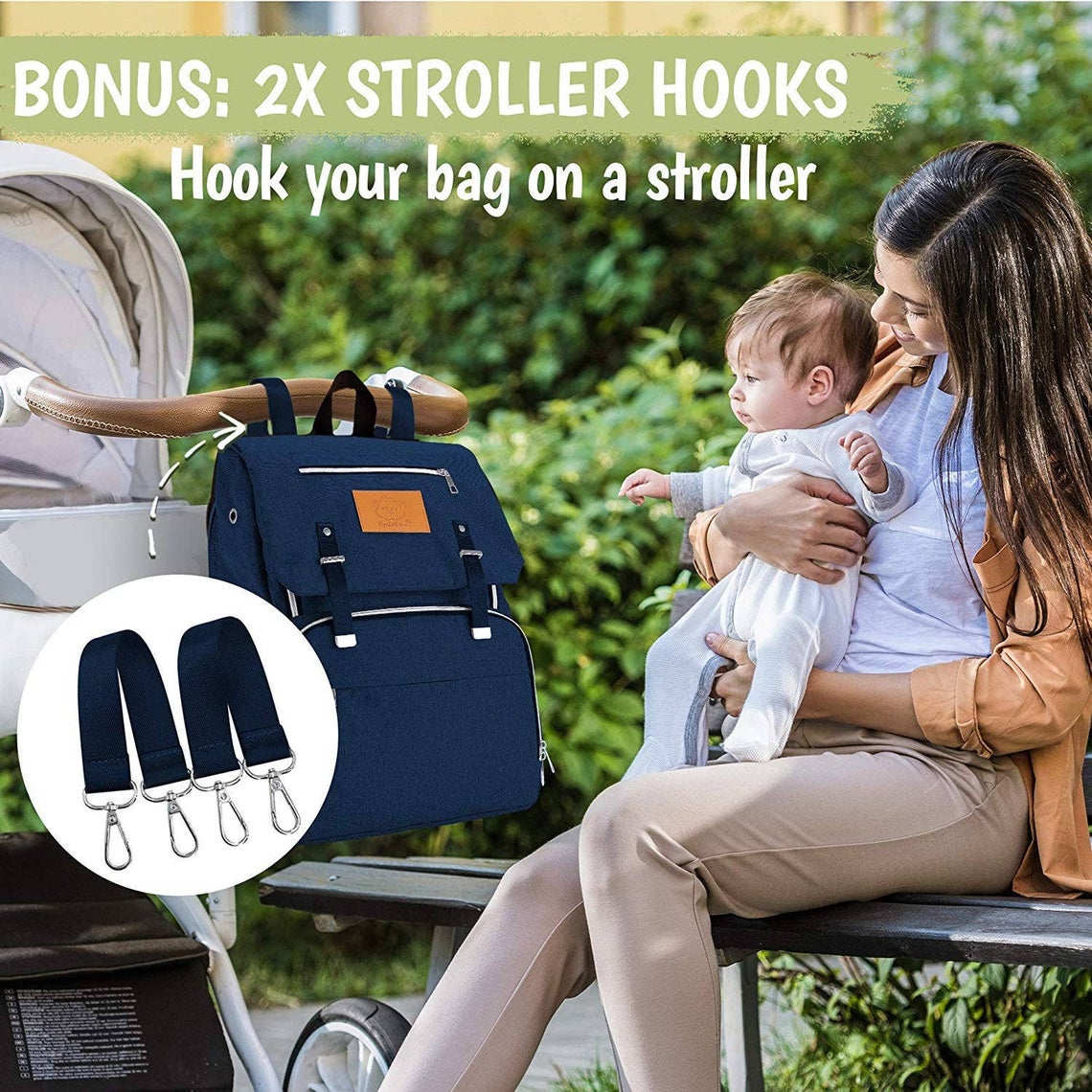 Navy Monogrammed Diaper Bag Backpack