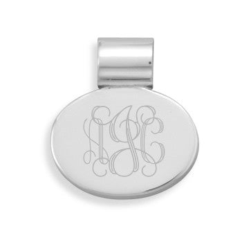 oval slide sterling silver engraved