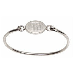 oval latch bracelet engraved