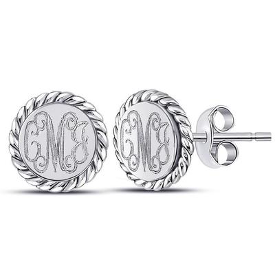 rope border monogrammed earrings