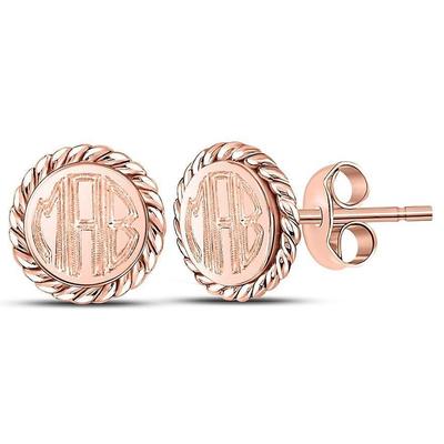 rose gold engraved earrings