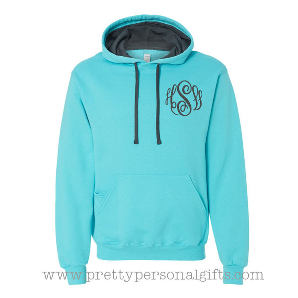 Monogram Hoodie Sweatshirt - 2 tone sweatshirt – Pretty Personal Gifts
