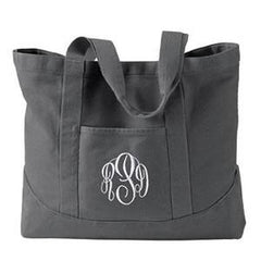 Large Zipper Tote Bag with Monogram – Pretty Personal Gifts