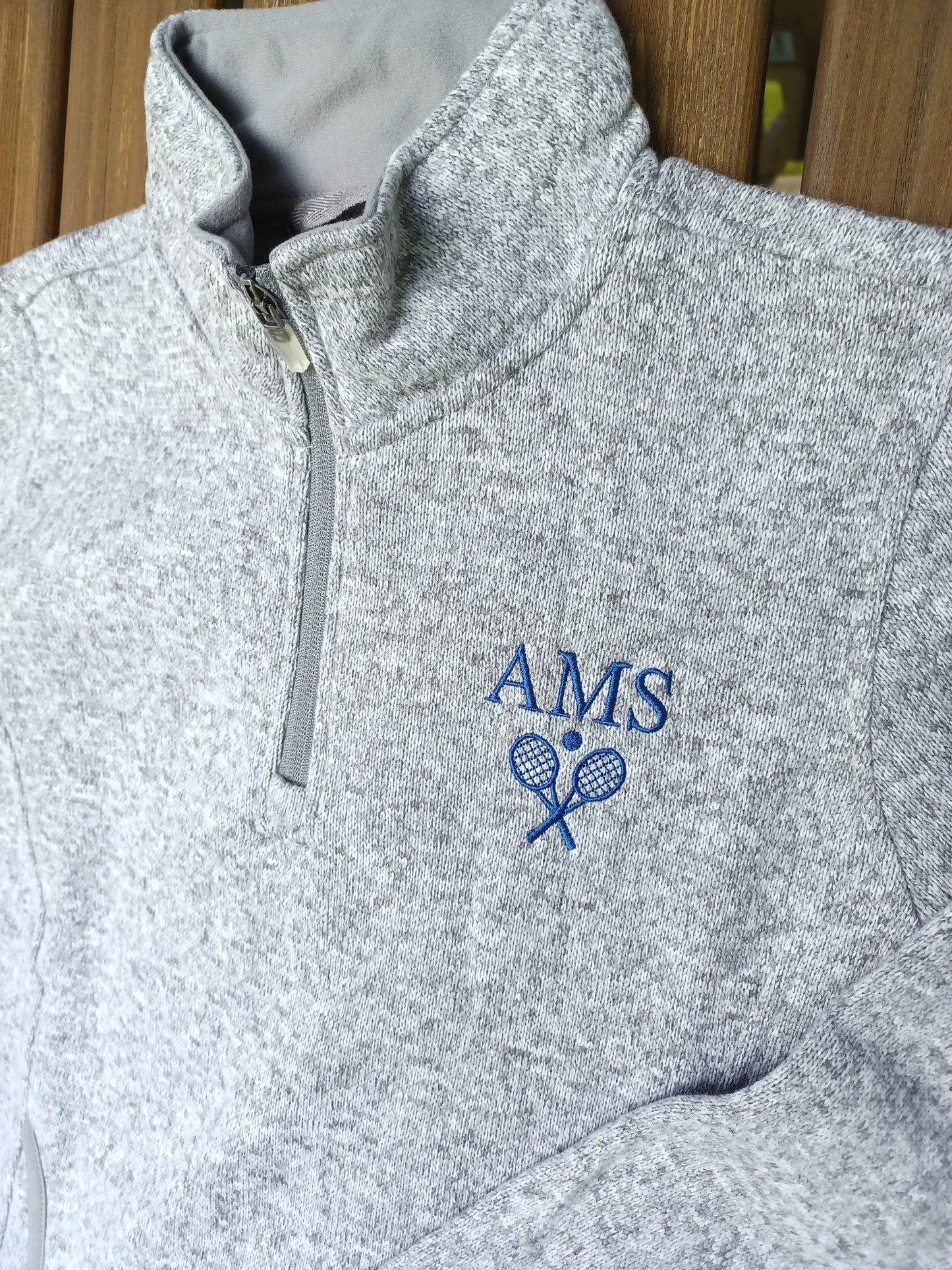 Ladies Tennis Charles River Apparel Heathered Sweater Fleece 1/4 Zip Pullover