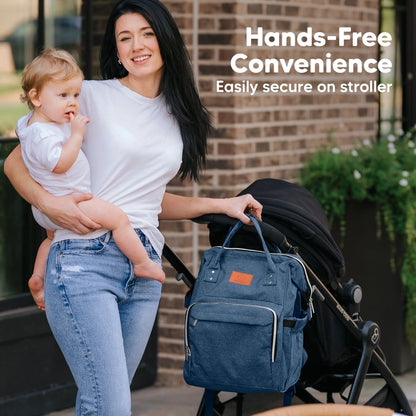 Navy Blue Backpack Diaper Bag with Monogram - Free Shipping
