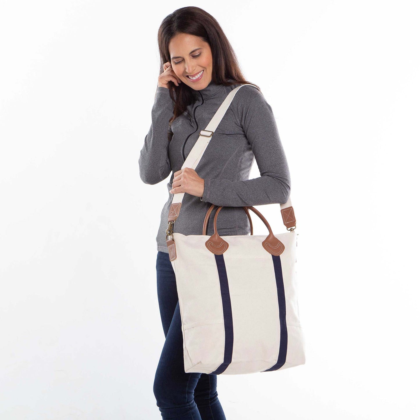 Striped Carry On Flight Bag with monogram