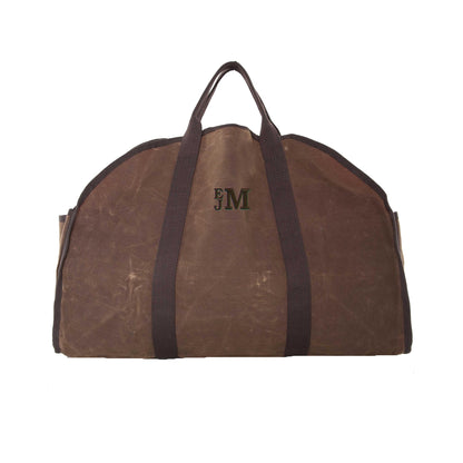 Monogrammed Firewood Bag Carrier
