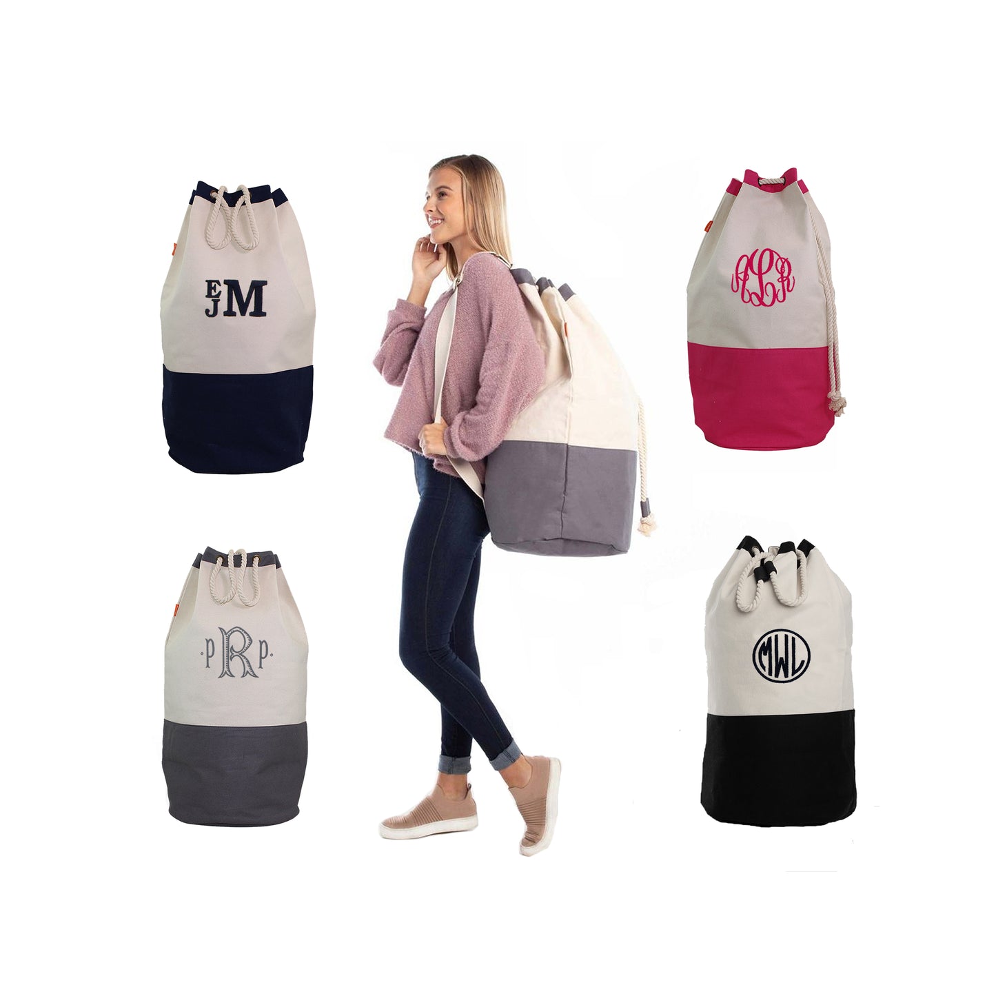 Monogrammed Laundry Duffel Bag