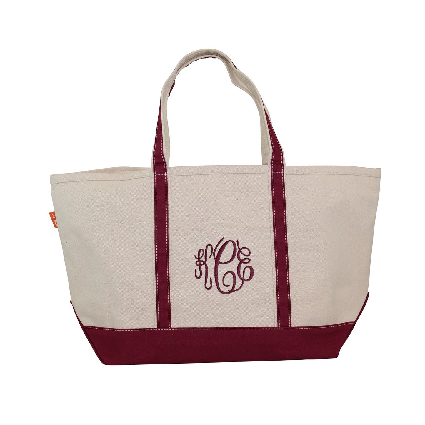 Heavy Canvas Tote Bag with Monogram