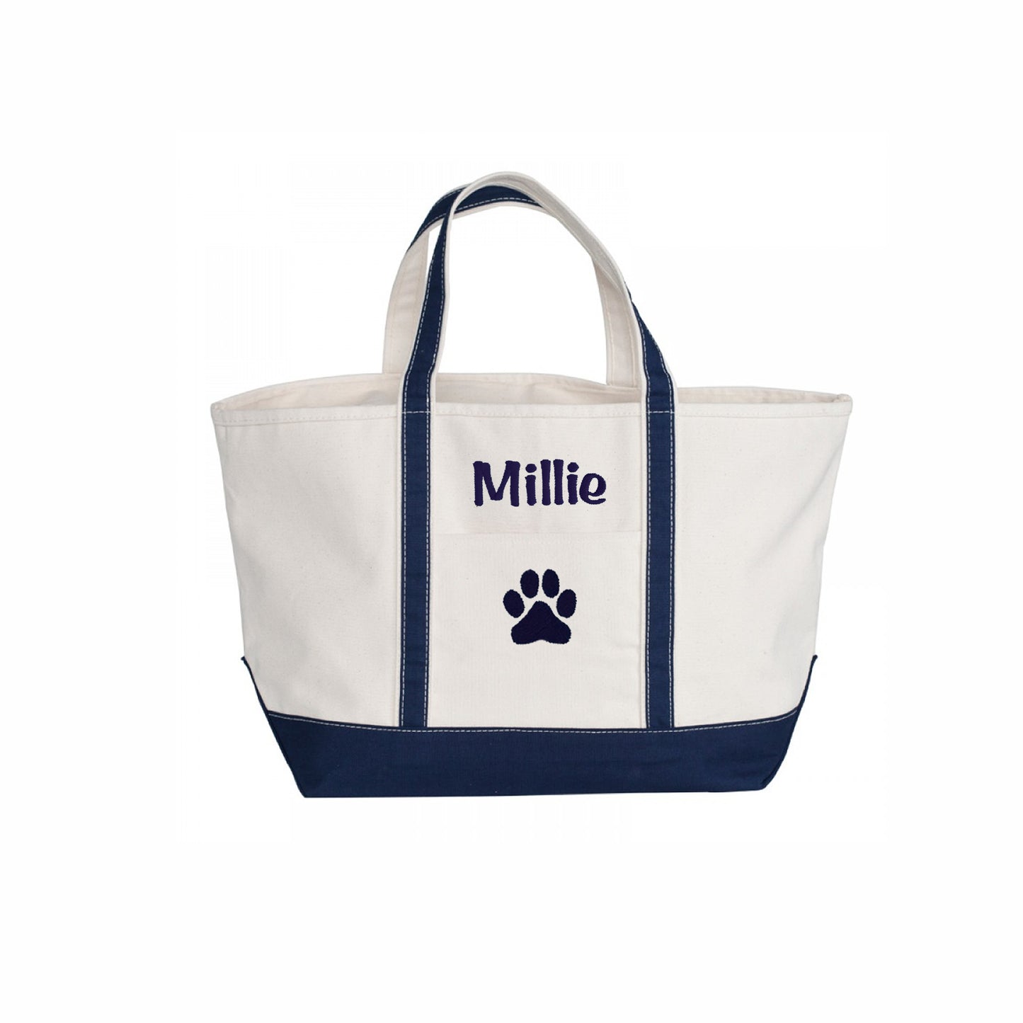 Large Zipper Top Dog Tote Bag