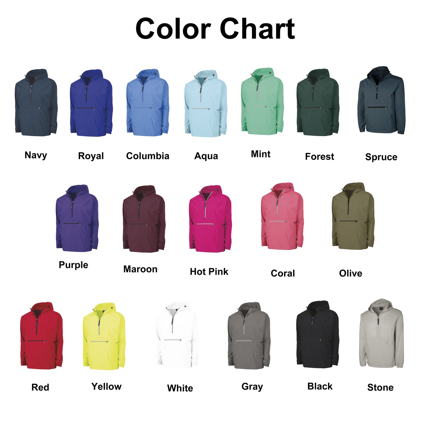 Monogrammed Pack-N-Go Windbreaker Pullover Jacket 18 colors