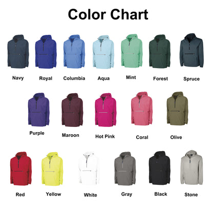 Monogrammed Pack-N-Go Windbreaker Pullover Jacket 18 colors