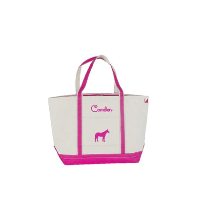 Horse Tote Bag, Riding Bag, Barn Bag with zipper top
