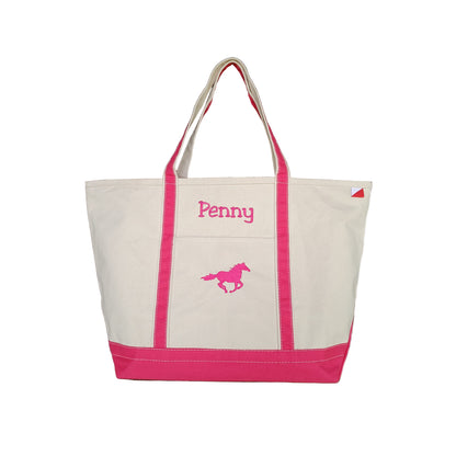 Horse Tote Bag, Riding Bag, Barn Bag with zipper top