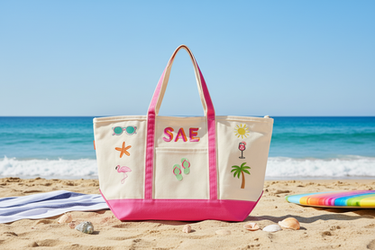 My Favorite Things Embroidered Analog Hobby Tote Bag
