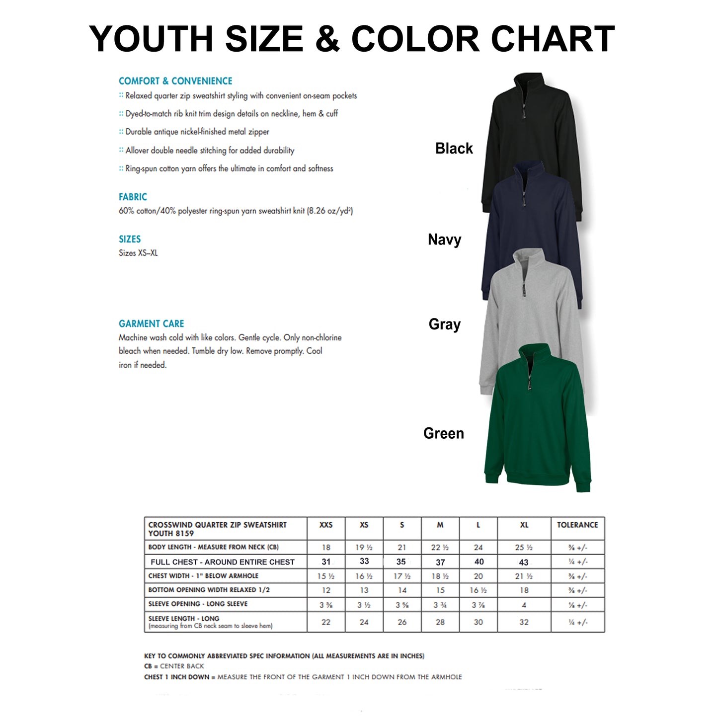 Youth Quarter Zip Sweatshirt with Horse Image