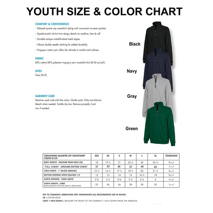Youth Quarter Zip Sweatshirt with Horse Image