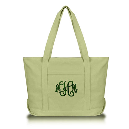 Monogram Tote Bag - 12 solid colors