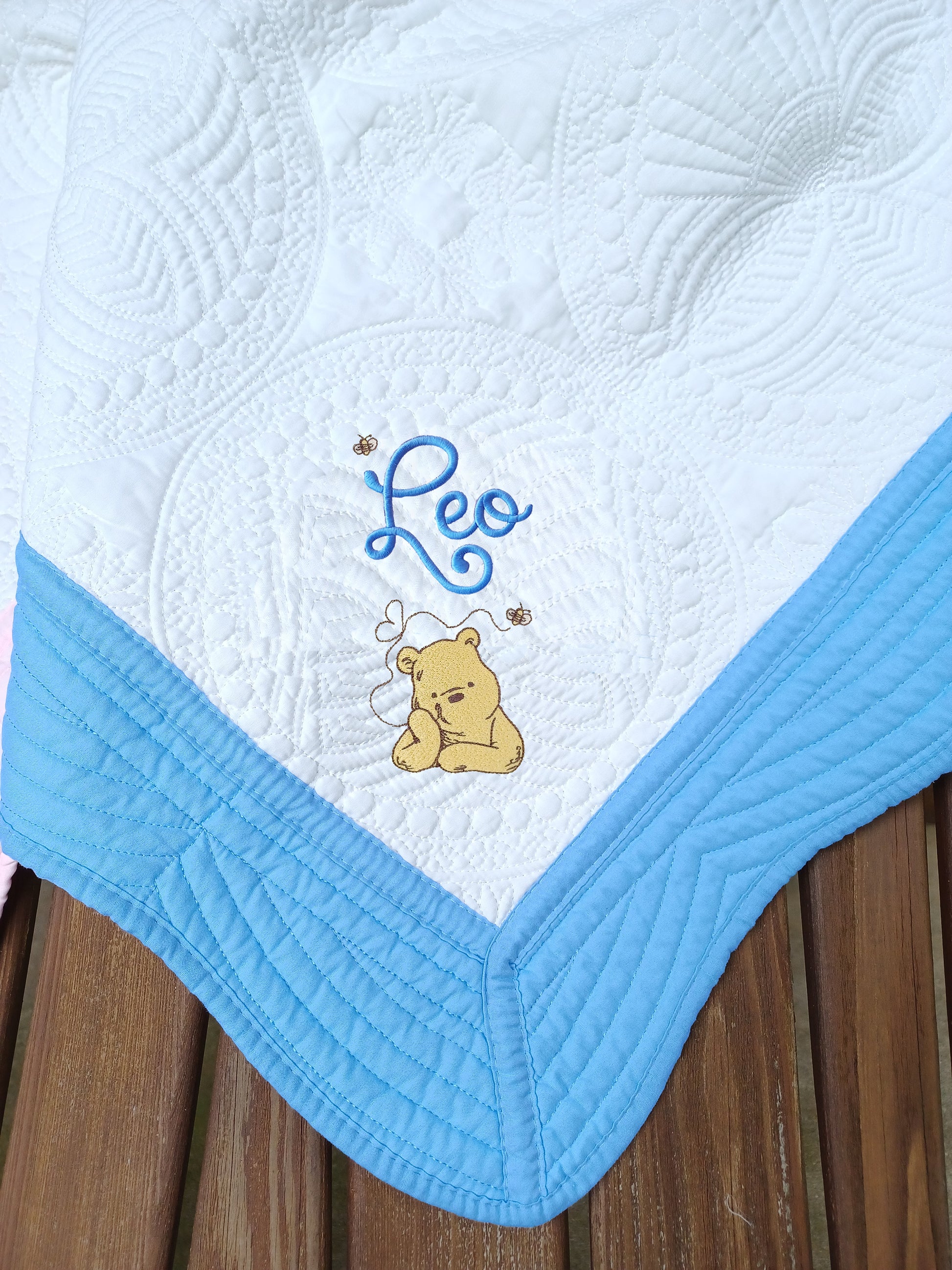 Winnie the Pooh baby Quilt personalized