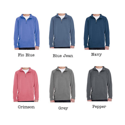 Comfort Colors Quarter Zip Pullover Sweatshirt with Any Lake Name