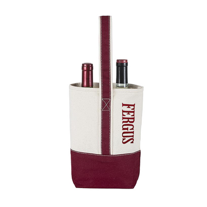 Personalized Wine Tote Bag - 2 Bottle