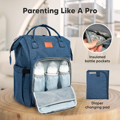 Navy Blue Backpack Diaper Bag with Monogram - Free Shipping