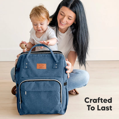 Navy Blue Backpack Diaper Bag with Monogram - Free Shipping