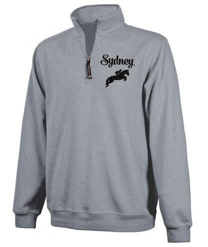 Adult Quarter Zip Sweatshirt with Horse Image