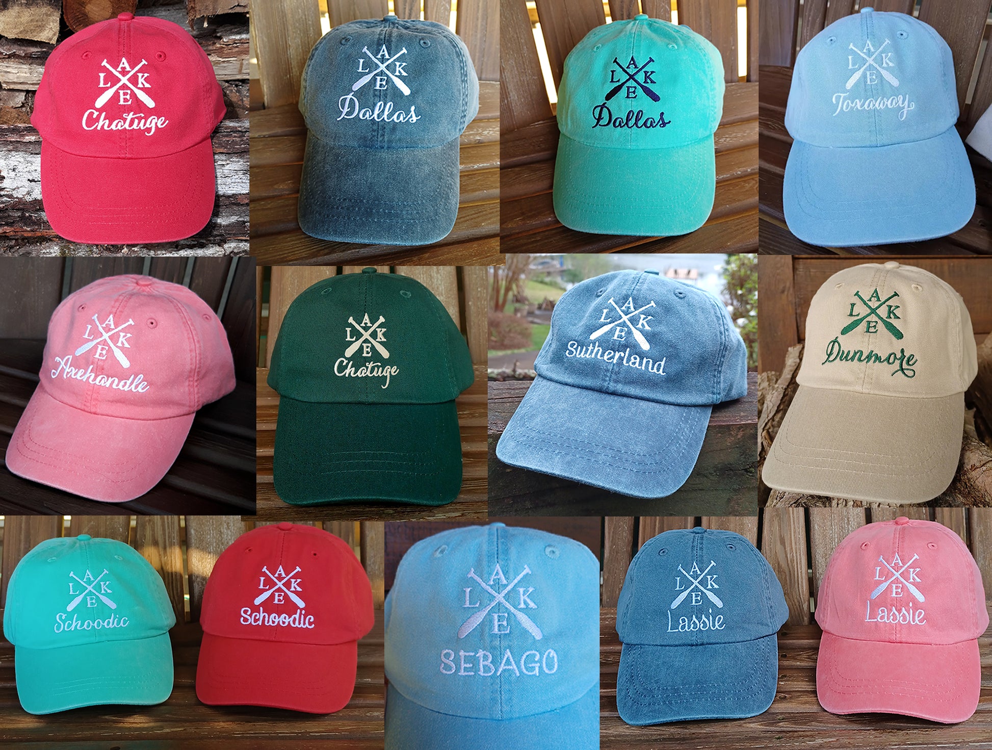 Lake Hat with Any Lake Name Embroidered, Custom Lake Hat