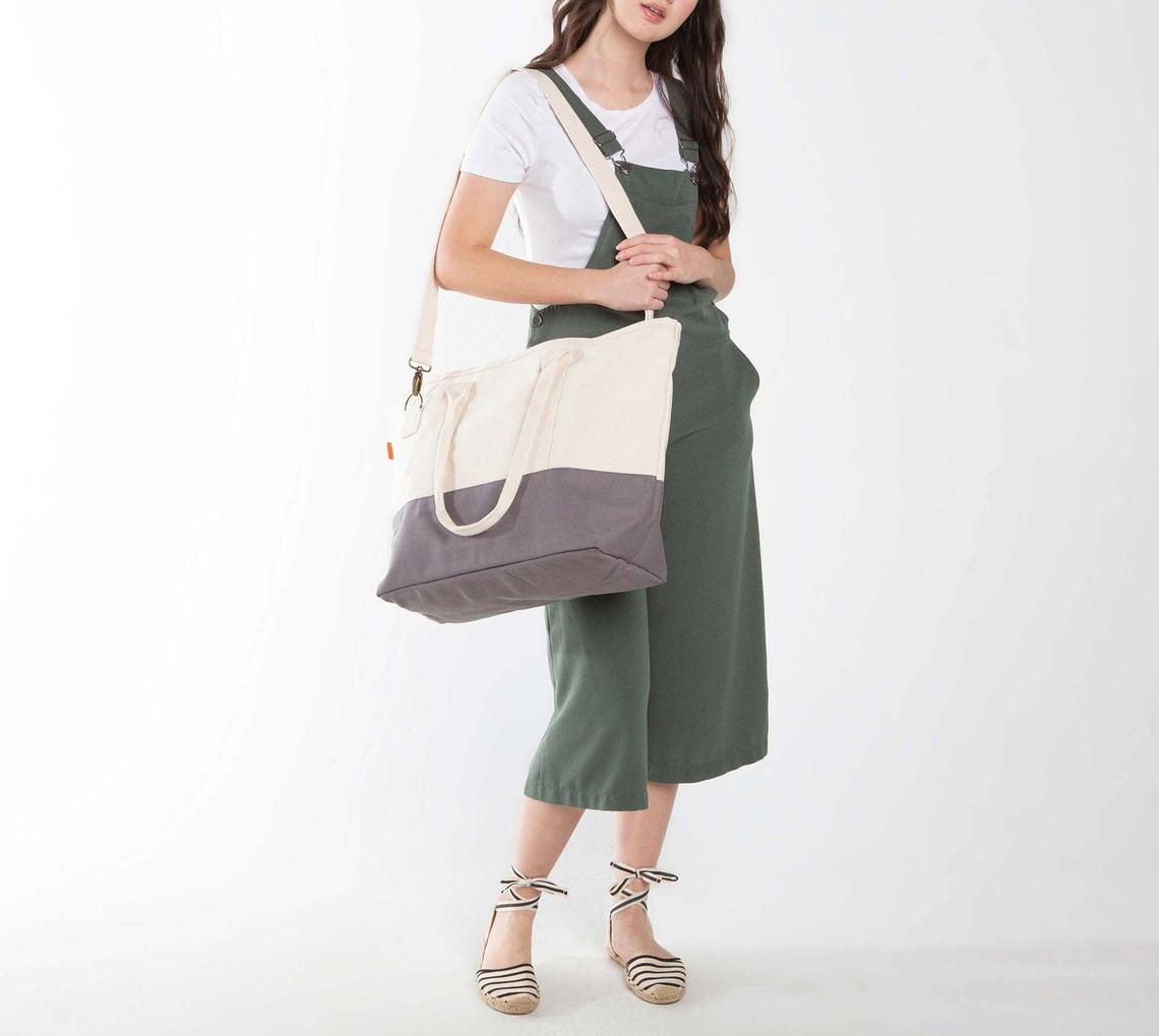 Monogrammed Natural Color Tote Bag