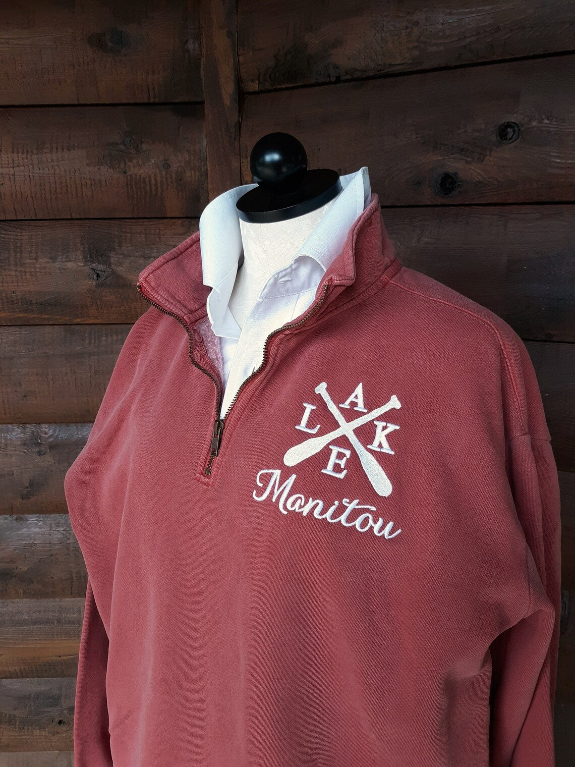Comfort Colors Quarter Zip Pullover Sweatshirt with Any Lake Name