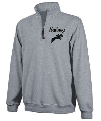 Youth Quarter Zip Sweatshirt with Horse Image