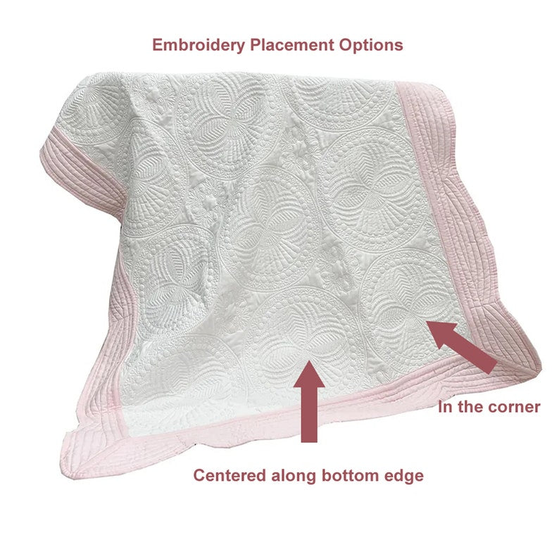 Personalized Baptism Blanket, Heirloom Style Baby Quilt for Christening
