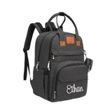 Quilted Diaper Bag Backpack with Pacifier Charm Pod - 3 colors