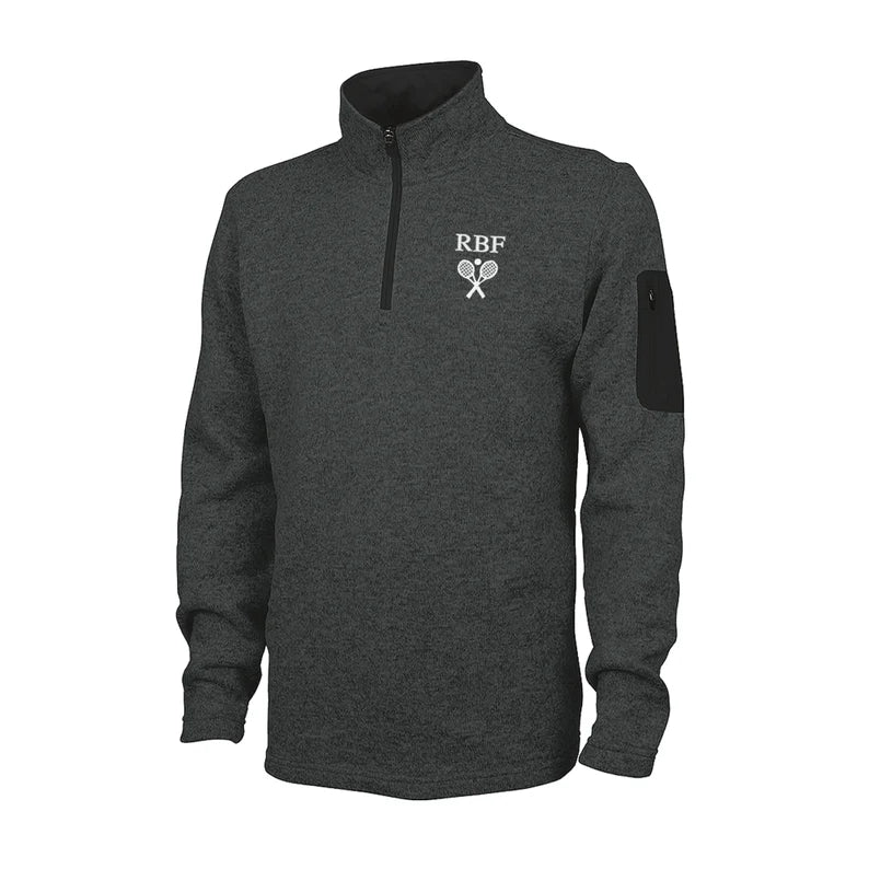 Men's Tennis Heathered Fleece Quarter Zip Pullover