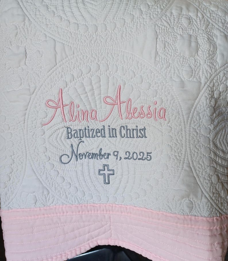 personalized baptism keepsake quilt 