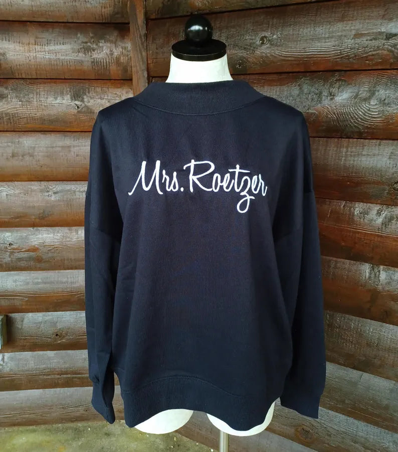 Personalized Mock Neck Sweatshirt