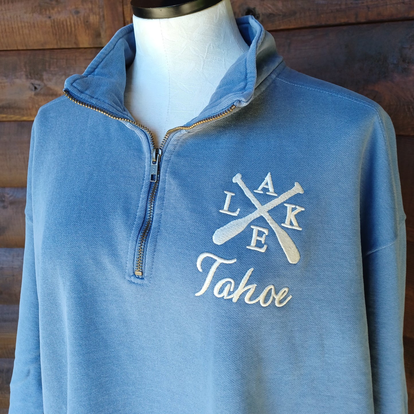 Comfort Colors Quarter Zip Pullover Sweatshirt with Any Lake Name