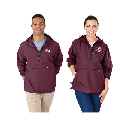 Monogrammed Pack-N-Go Windbreaker Pullover Jacket 18 colors