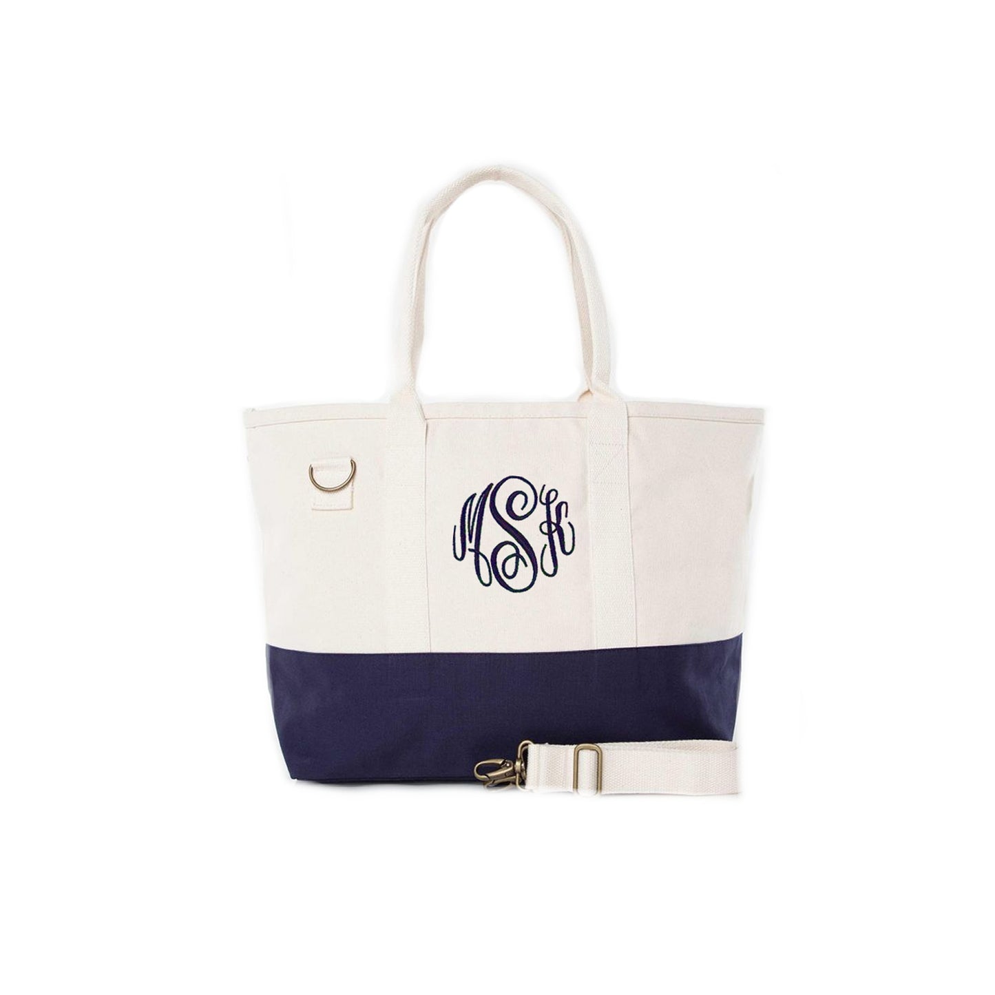 Monogrammed Natural Color Tote Bag