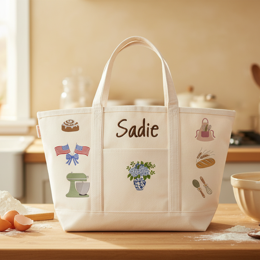 baking hobby icon tote bag 