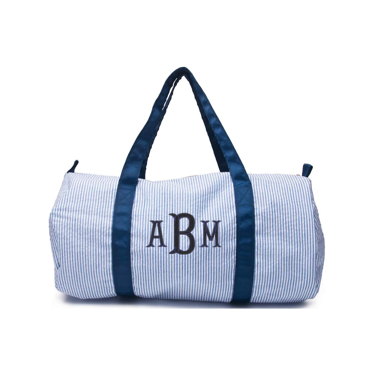 seersucker duffle bag personalized with child's monogram