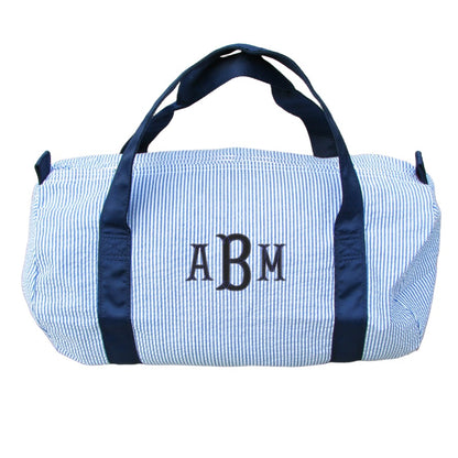 Seersucker Duffle Bag Personalized, Seersucker Duffel