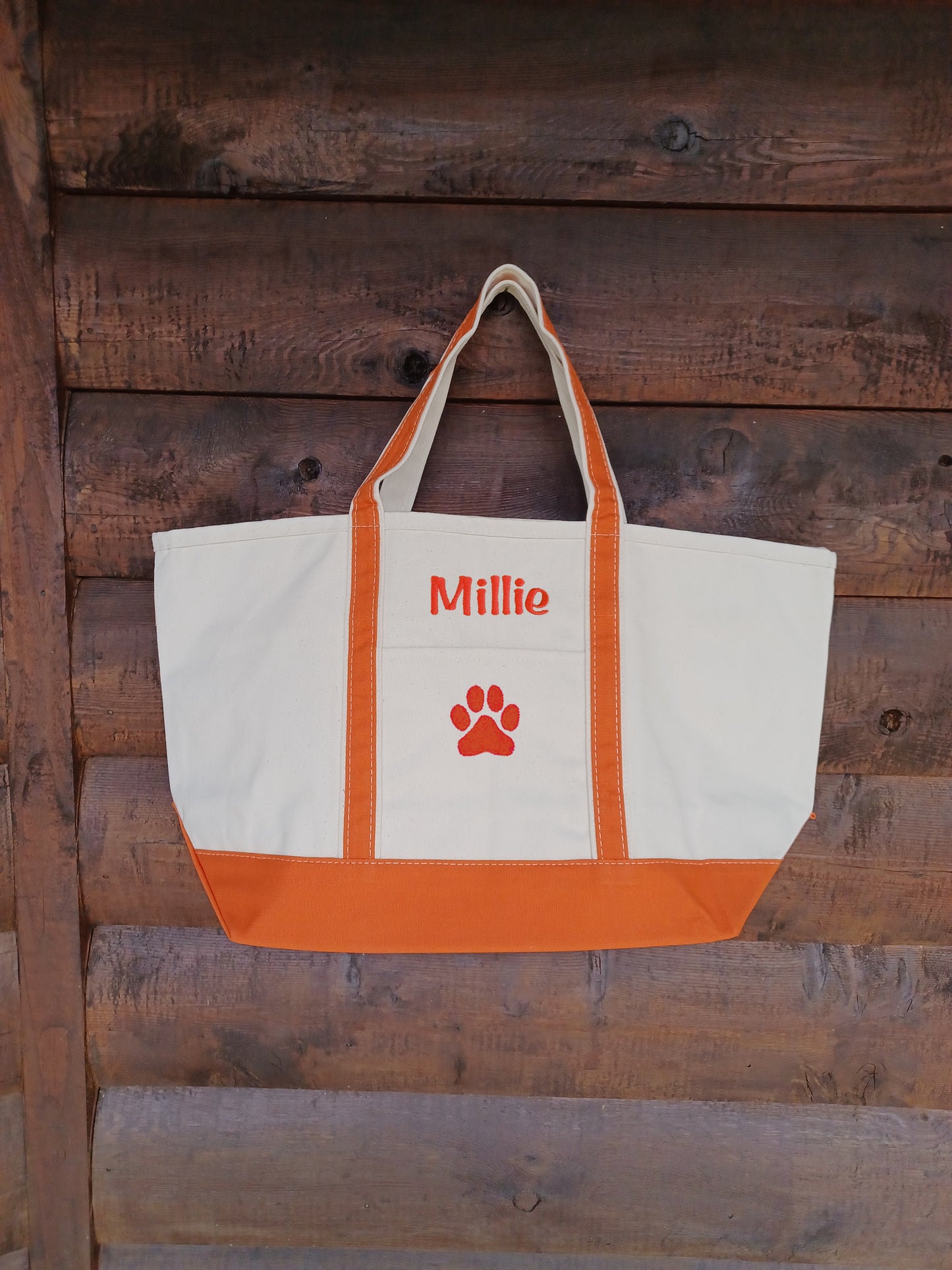 Large Zipper Top Dog Tote Bag
