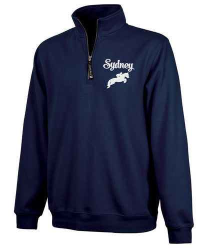 Adult Quarter Zip Sweatshirt with Horse Image