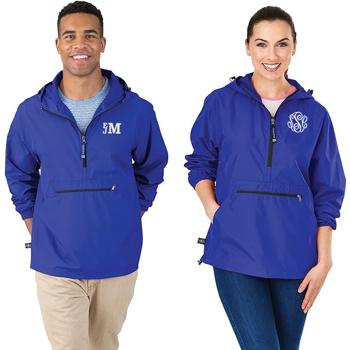 Monogrammed Pack-N-Go Windbreaker Pullover Jacket 18 colors