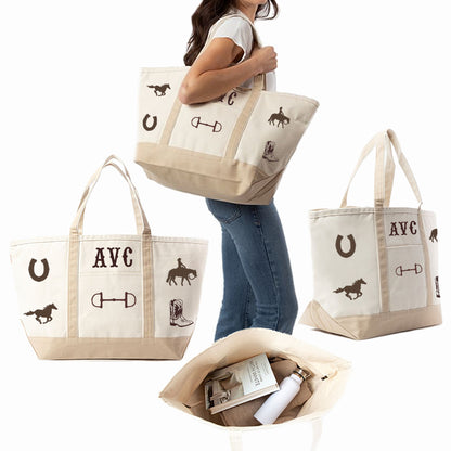 My Favorite Things Embroidered Analog Hobby Tote Bag