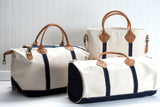 Weekender bag with matching flight bag and round duffel bag