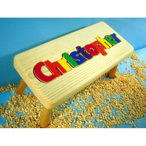 Wooden Name Puzzle Stool