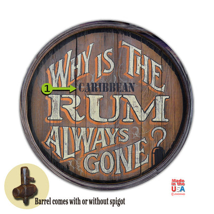 Personalized Barrel End Rum Sign